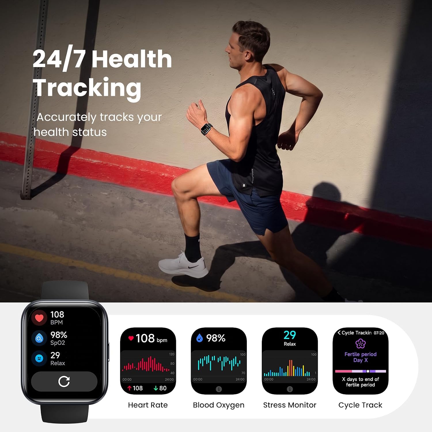 Thumbnail 1 de Smart Watches for Men: Alexa Built-in, 1.8" HD Display, 110+ Sport Modes, IP68 Waterproof