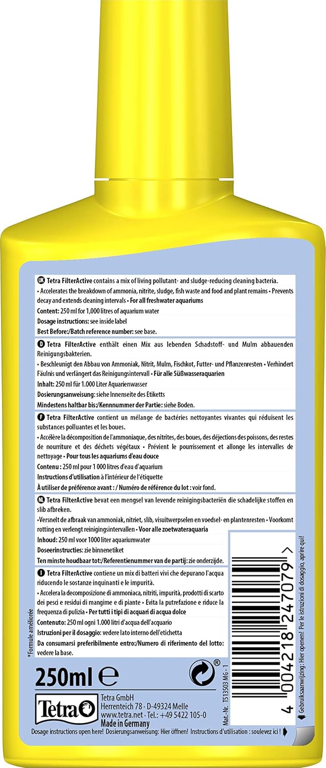 Detalle 2 de Tetra FilterActive Bacteria 2in1 – Starterbakterien + Schlammabbau für Süßwasseraquarien (250 ml)