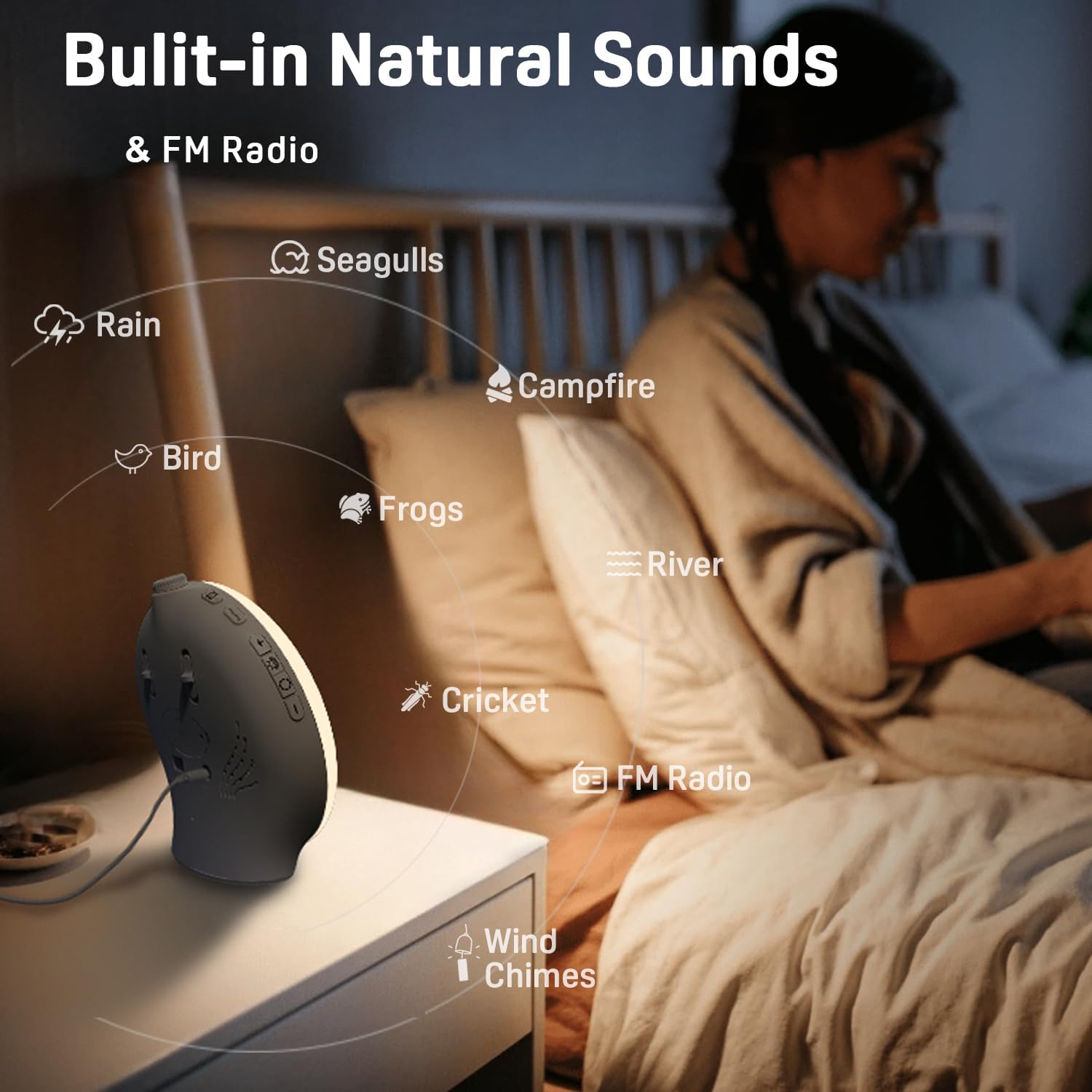 Detalle de Wake Up Light Sunrise Alarm Clock ⚡