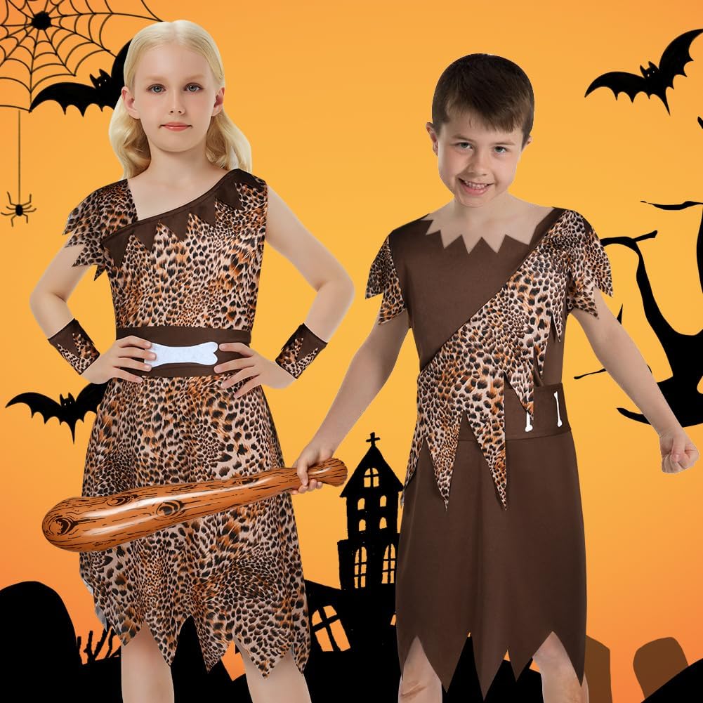 Thumbnail 3 de AYBUY Costume da Uomo delle Caverne per Bambini – Set completo per feste a tema Stone Age