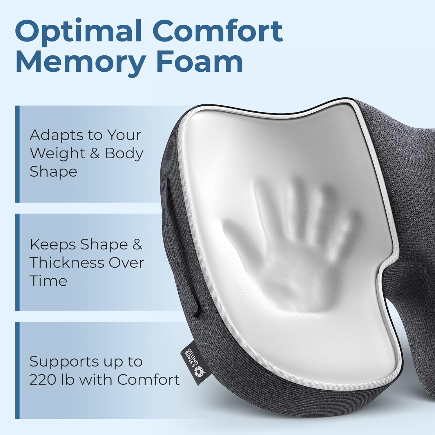 Detalle 2 de Seat Cushion for Office Chairs Tailbone Coccyx Pain Relief