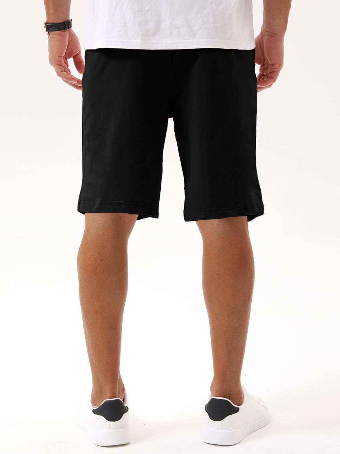 Detalle de Vortewind Kurze Hosen Herren Sweatshorts – Baumwolle, elastischer Bund, Taschen