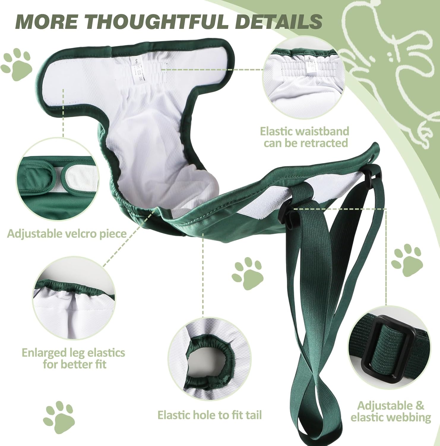 Detalle de Hisprout dog diapers 3 pack, XS