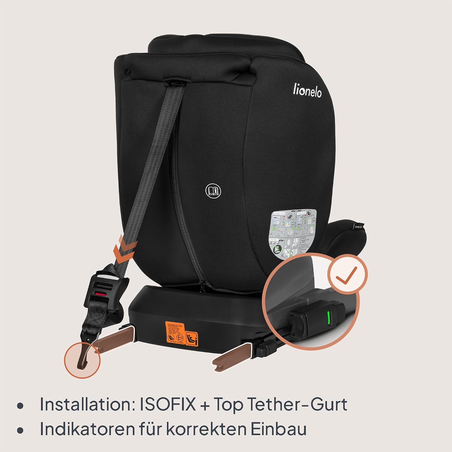 Thumbnail 6 de Lionelo Bastiaan i-Size 360° drehbarer Kindersitz (Gruppe 0/1/2/3) bis 0–36 kg, 40–150 cm, ISOFIX + Top Tether