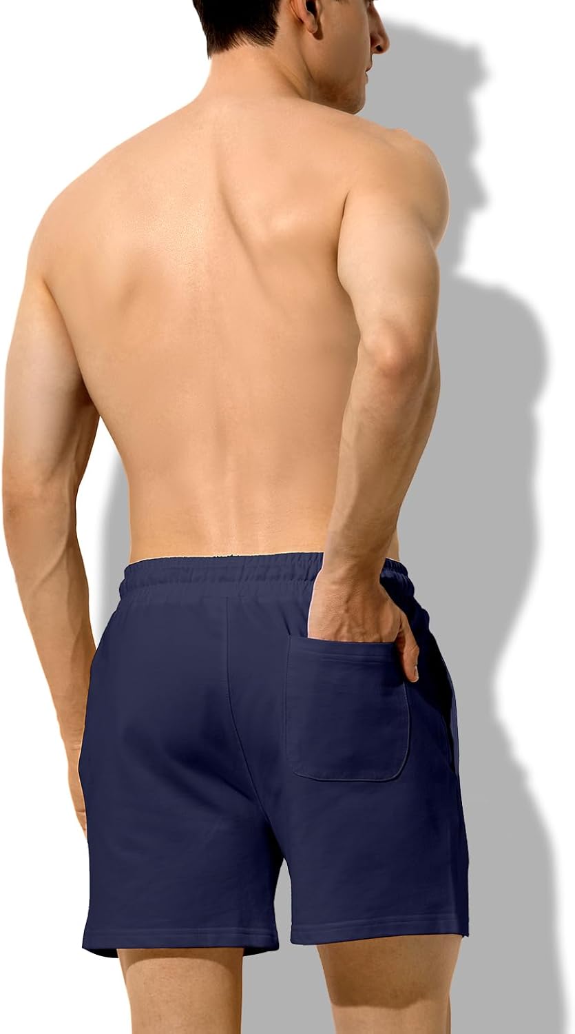Thumbnail 3 de Mauro Kane men’s sweat cotton shorts (5 inch) with pockets – athletic gym workout shorts