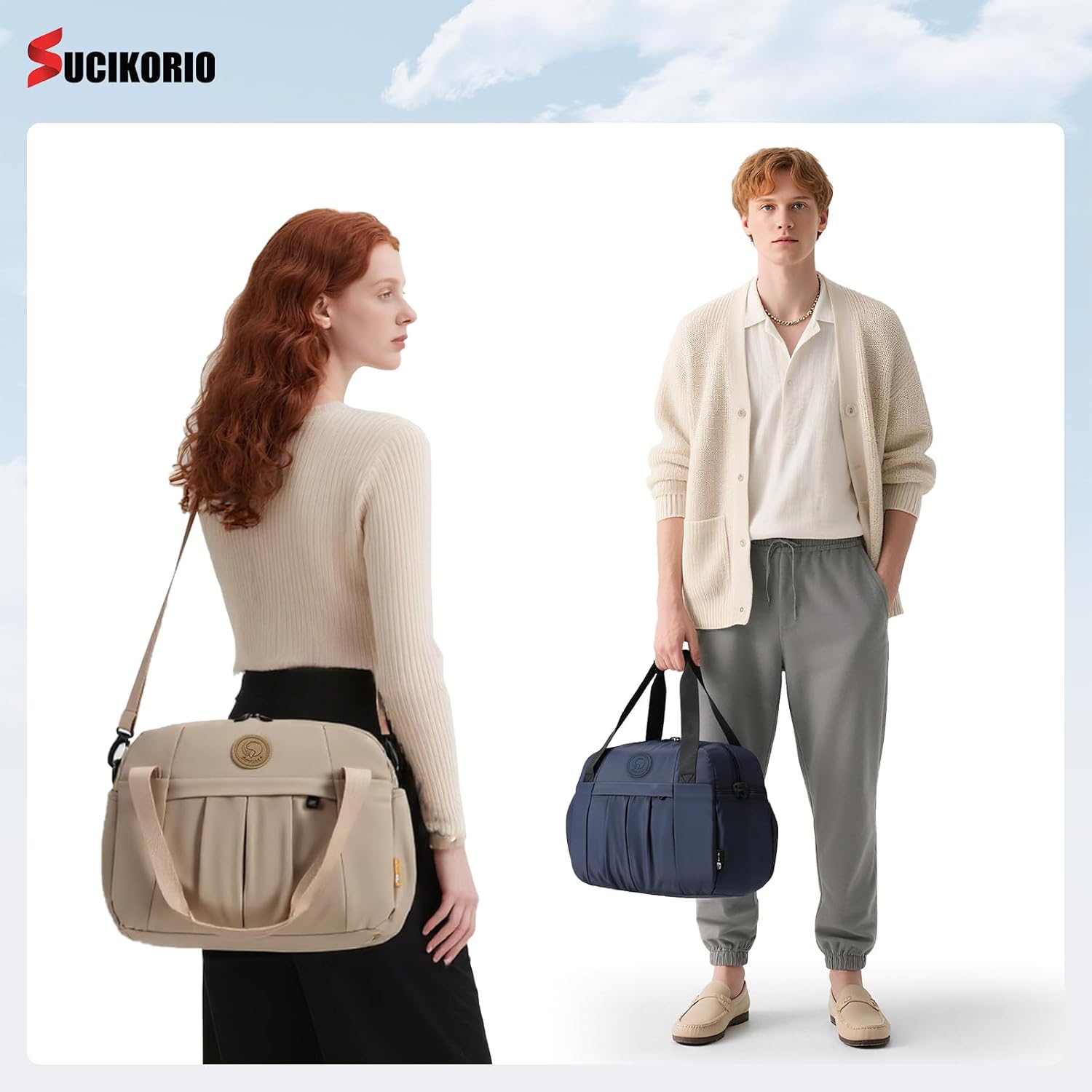 Thumbnail 6 de SUCIKORIO borsa da viaggio impermeabile 40x30x15 cm, 18L – bagaglio a mano con tasca bagnata