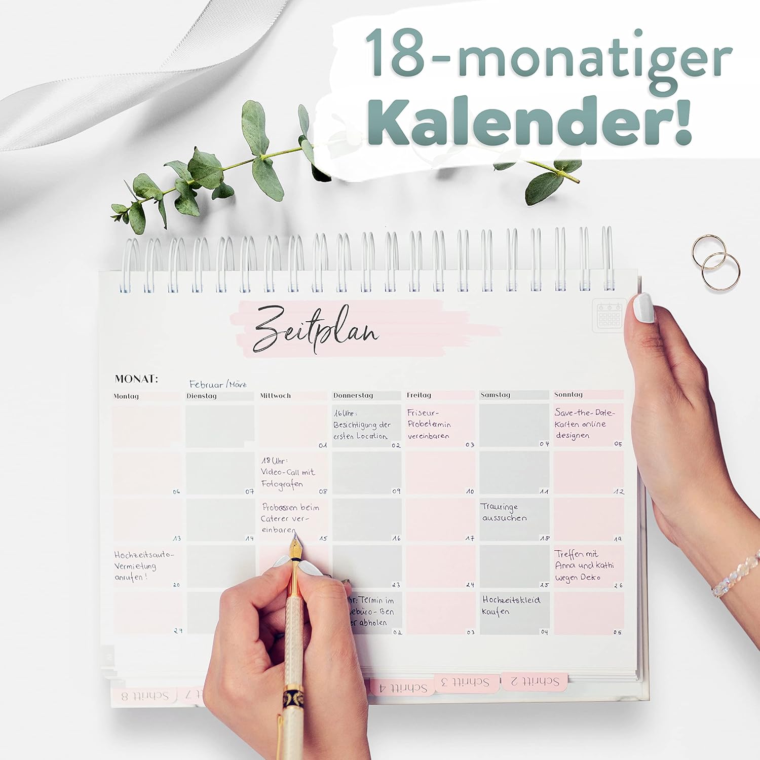 Thumbnail 4 de TWIVEE „Der große Hochzeitsplaner“ (Deutsch) – Organizer mit Kalender, über 200 Seiten