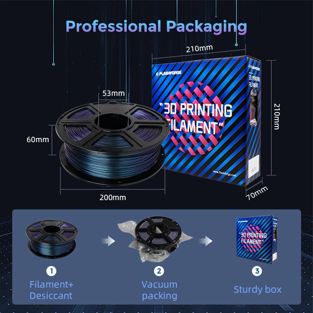 Detalle de FLASHFORGE PETG 1,75 mm — Filament caméléon 1 kg (Burnt Titanium) pour imprimante 3D