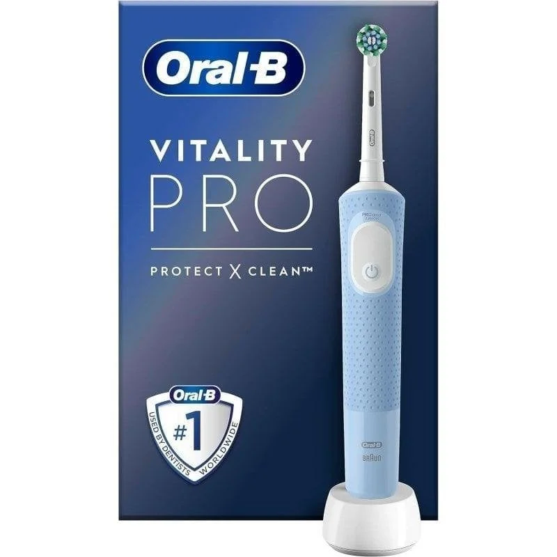 Detalle 2 de Oral-B Vitality Pro Pack: cepillo eléctrico recargable con cabezal extra (azul y negro) para una higiene bucal de precisión