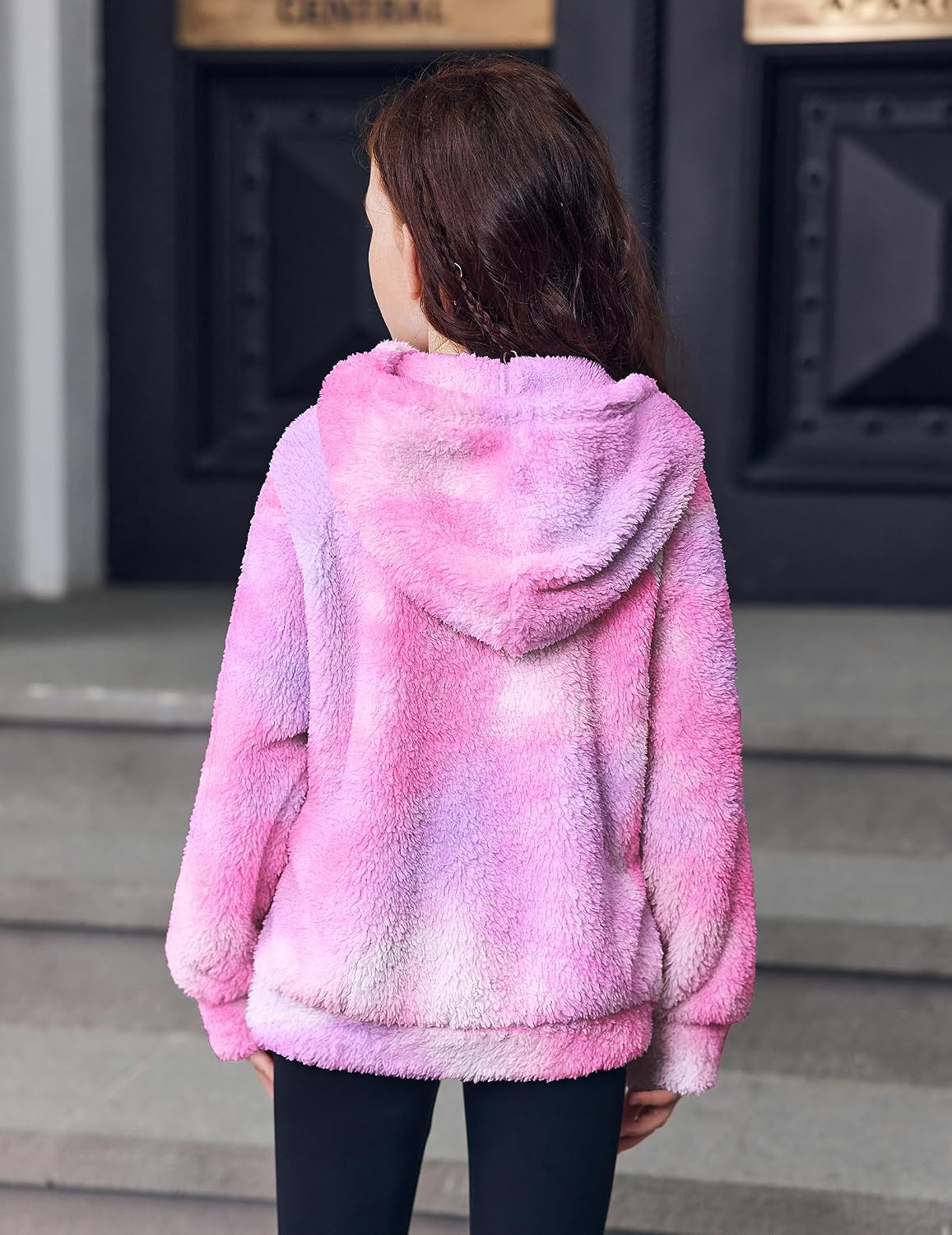 Detalle de Arshiner Girls Sherpa Hoodie Quarter-Zip