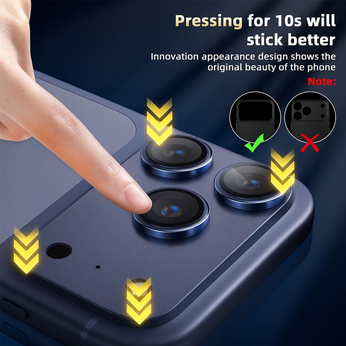 Detalle 2 de Jurqqer Camera Lens Protector for iPhone 17 Pro Max 9H
