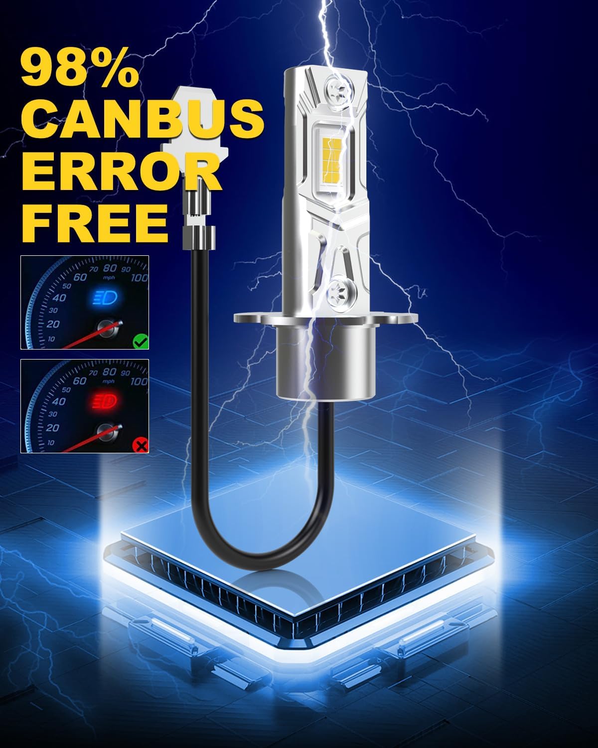 Thumbnail 4 de KATUR H3 LED per fari, 6000K bianco (kit conversione plug & play) – confezione da 2