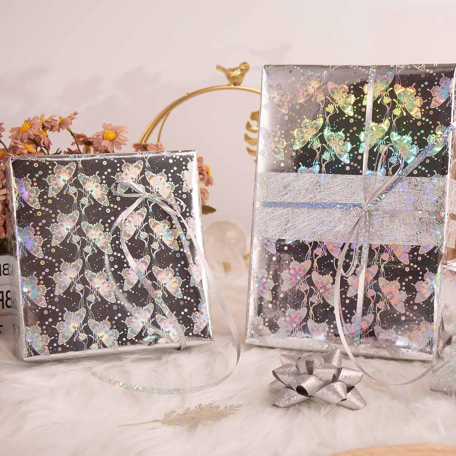 Detalle de Wikadlik Silver Holographic Wrapping Paper