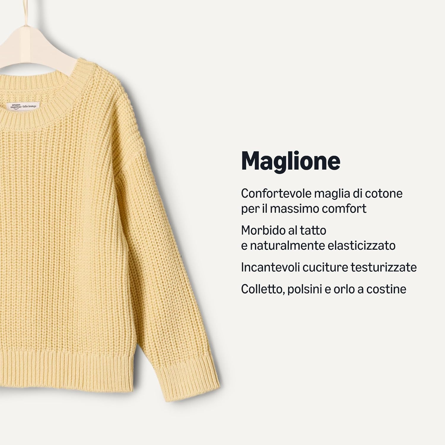 Detalle de Amazon Essentials x Sofia Grainge Maglione Pullover Unisex Bimbi e Bambini