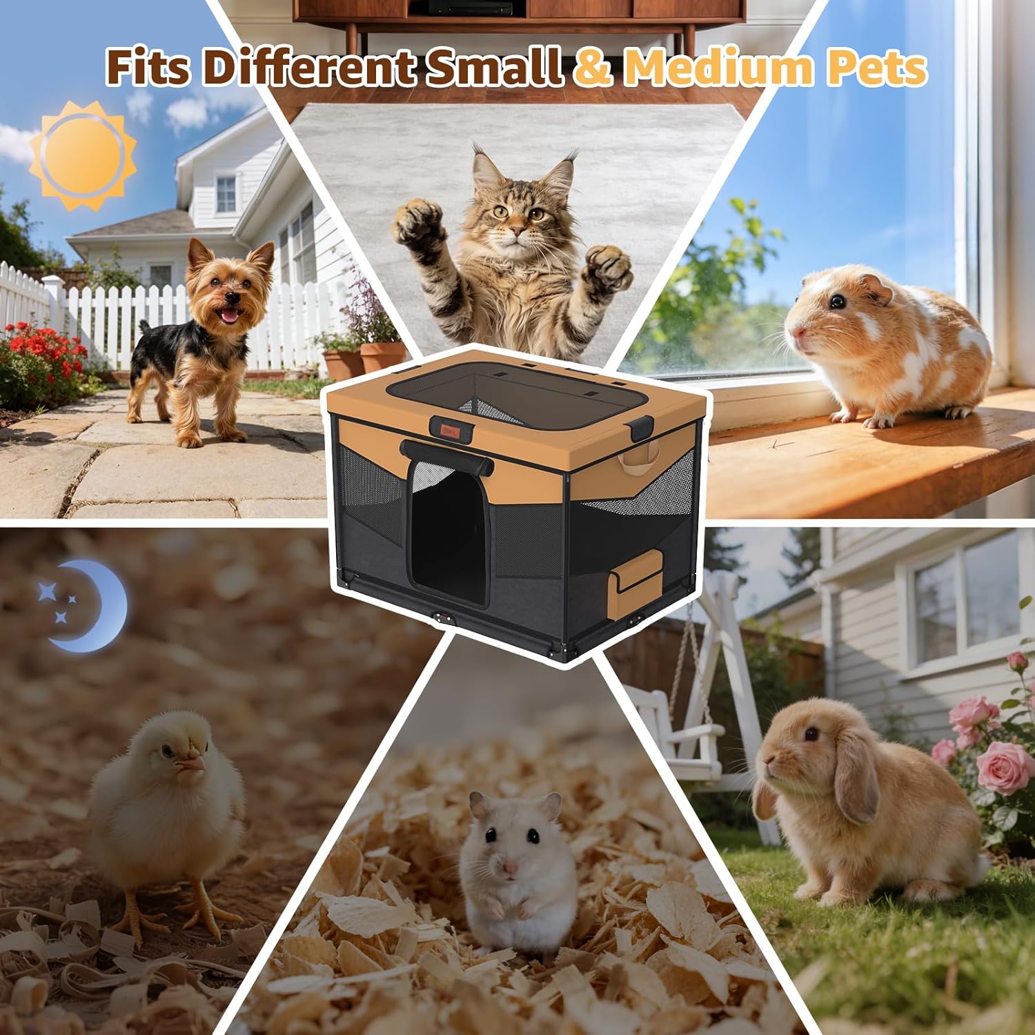 Thumbnail 6 de Steel Frame Dog Playpen (81x61x56cm) – Foldable, Washable & Heavy-Duty Cage for Small to Medium Dogs
