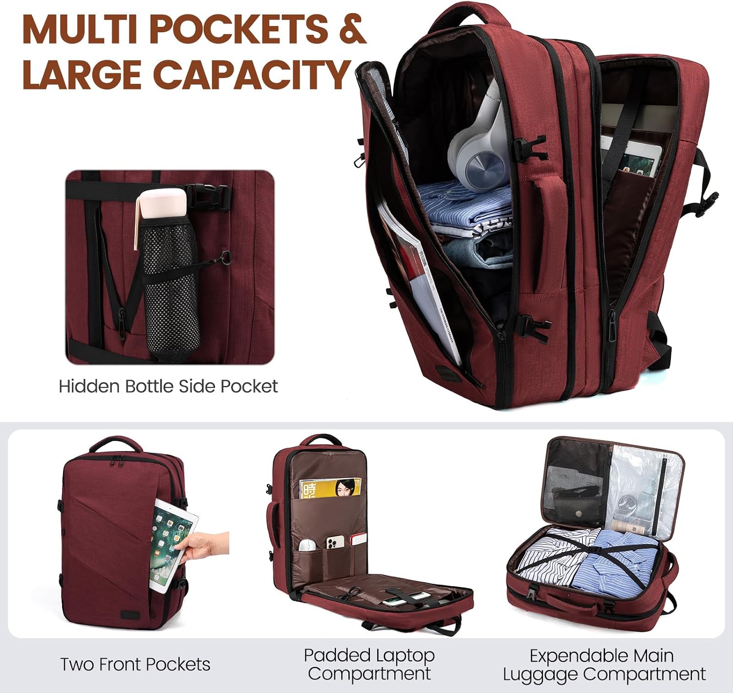 Thumbnail 3 de LOVEVOOK Flugzeug Handgepäck Rucksack 15,6 Zoll