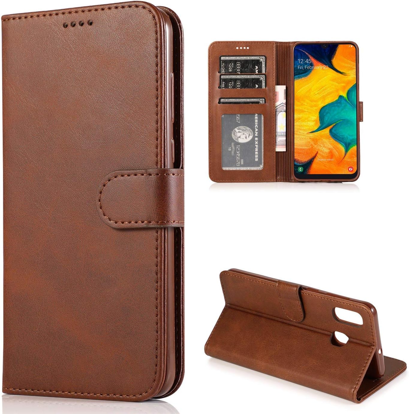 Thumbnail 6 de CTIUYA Schutzhülle mit Kartenhalter für Samsung Galaxy A20e – Flip Wallet Case mit Magnetverschluss, Rosenrot