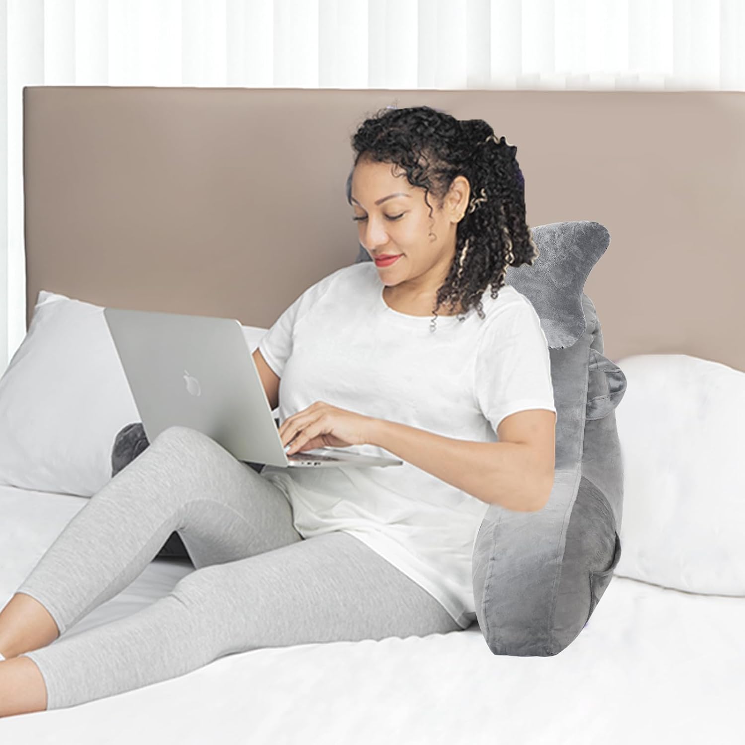 Thumbnail 5 de SLIGUY Reading Pillow for Bed and Couch – Back Support with Pockets