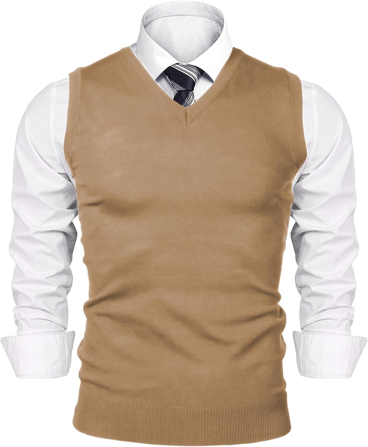 Detalle de iClosam Gilet Maglione Uomo V-Collo Cotone