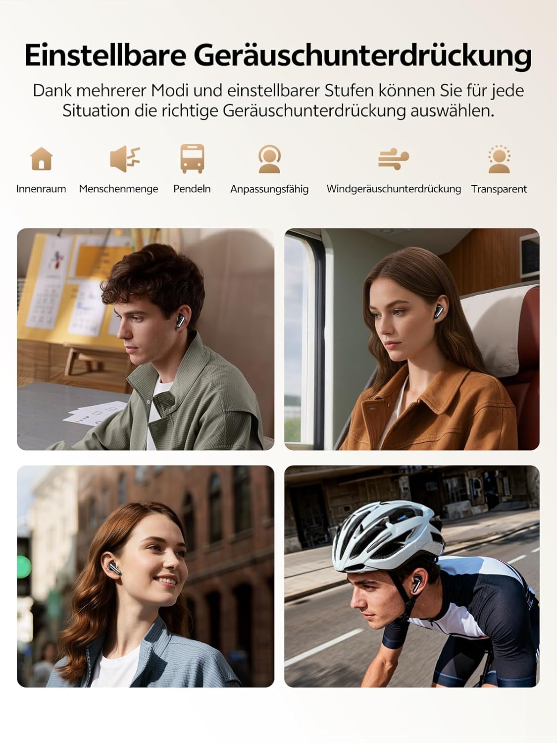 Thumbnail 2 de QCY Melobuds N20 In-Ear Bluetooth-Kopfhörer mit Noise Cancelling (bis -50 dB), 6-Mic KI & 40 Std. Laufzeit