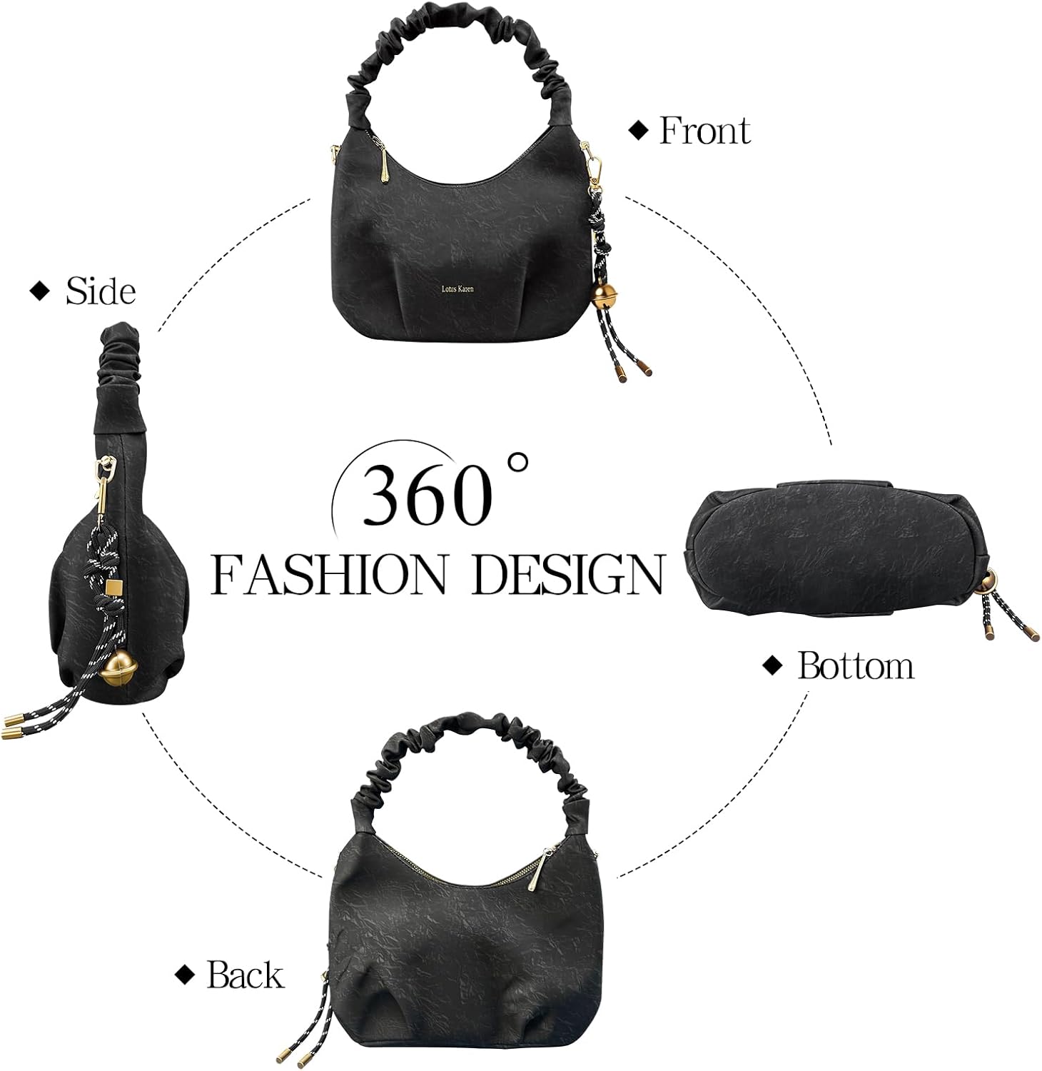 Thumbnail 6 de Lotus Karen women’s PU leather crossbody bag (Karen Crossbody) with gold-tone hardware