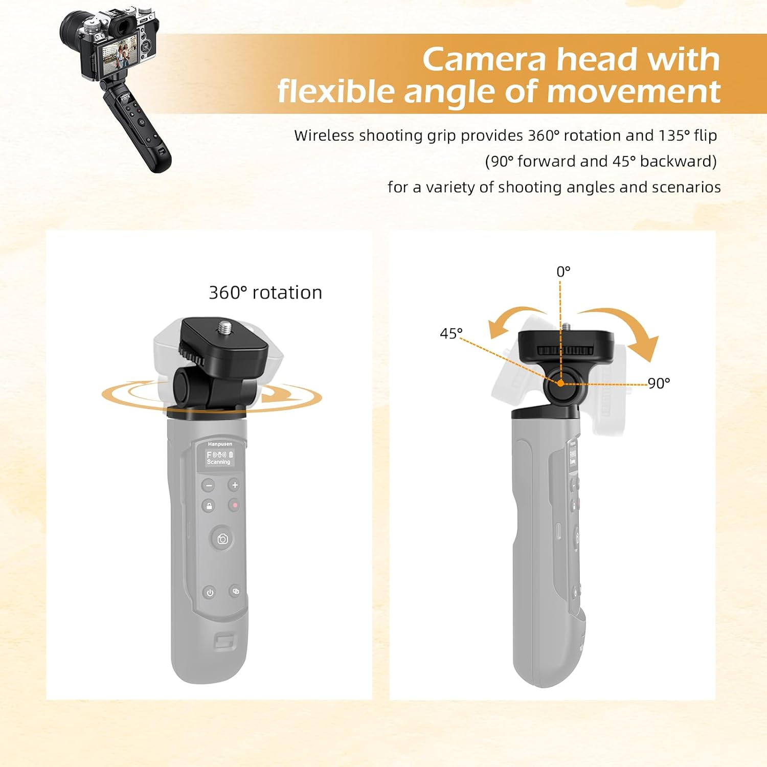 Thumbnail 6 de Hanpusen Wireless Shooting Grip with Shutter Remote for Fujifilm – Mini Tripod for X100 VI, X-T30 II, X-S20 and more