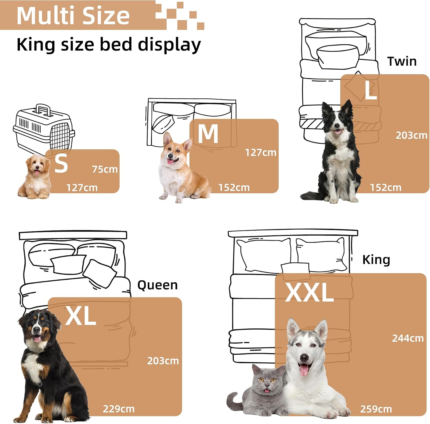 Thumbnail 6 de Pawsee Wasserdichte Hundedecke 125 × 75 cm – Schutzdecke für Sofa, Bett und Auto