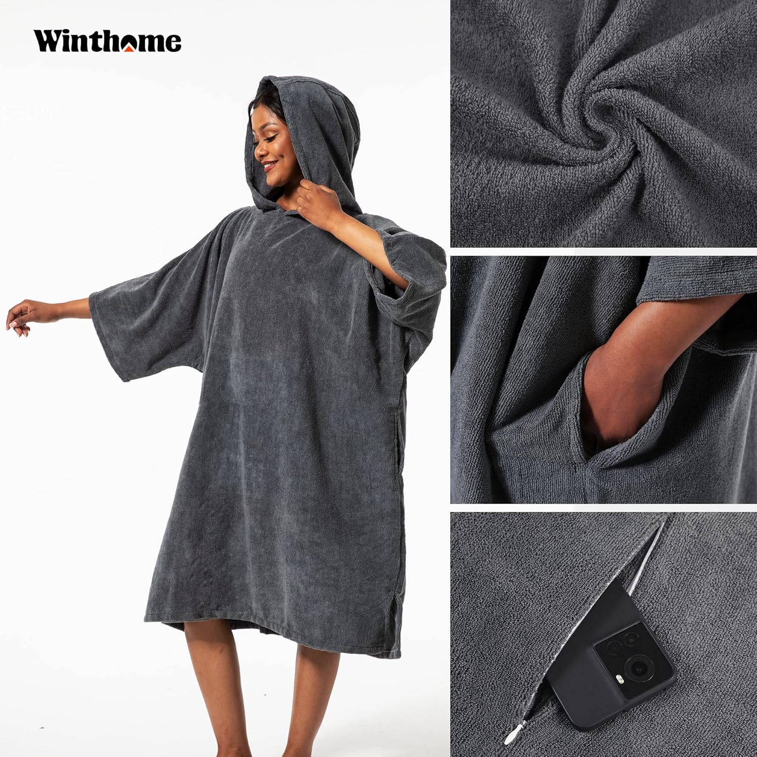 Thumbnail 6 de Winthome Changing Bath Robe — Surf Poncho Towel with Hooded Design