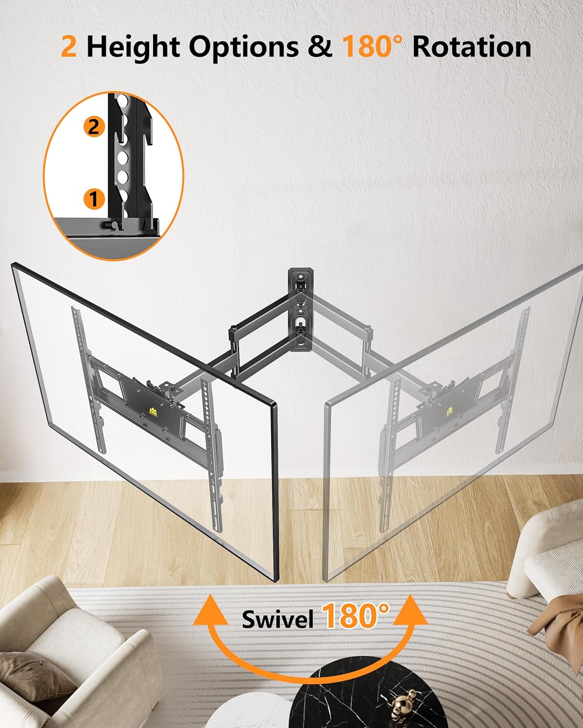 Thumbnail 3 de FORGING MOUNT TV Wall Bracket for 26–65 Inch TVs with 550mm Extension and Full Motion