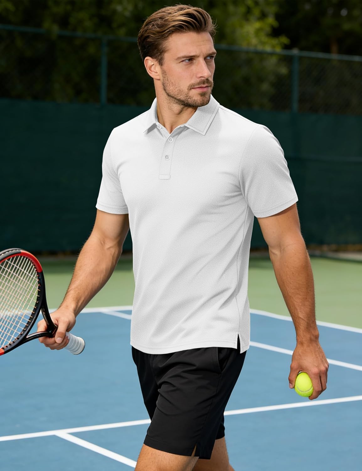 Thumbnail 1 de TACVASEN Herren-Poloshirt Kurzarm für Sommer, atmungsaktiv & schnell trocknend – Basic Polo für Golf & Sport