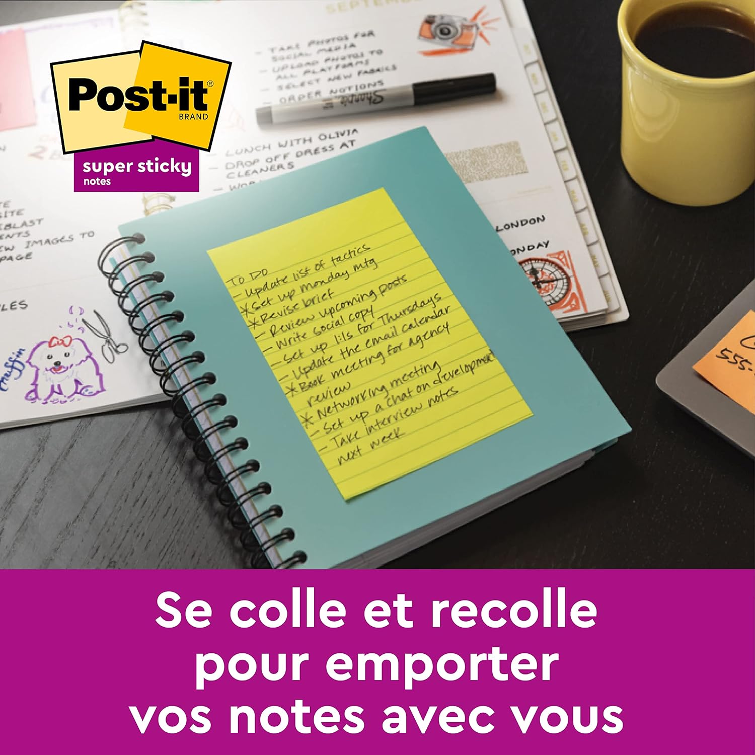 Detalle 2 de Post-it Notes Super Sticky Grand Format XXL 101 x 152 mm
