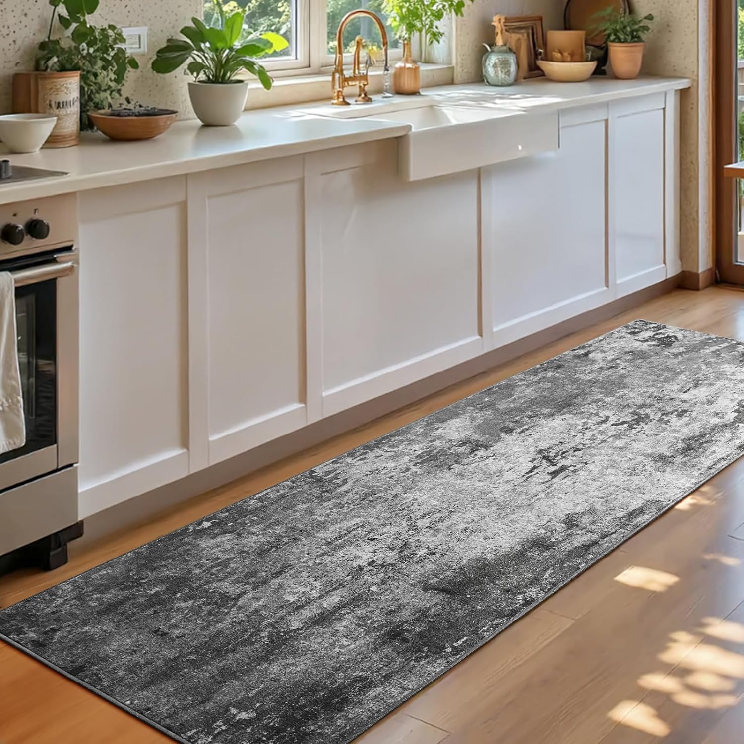 Detalle 2 de 2.6x8 Black Rug Runner — Non Slip 2.6x8 ft Carpet Runner
