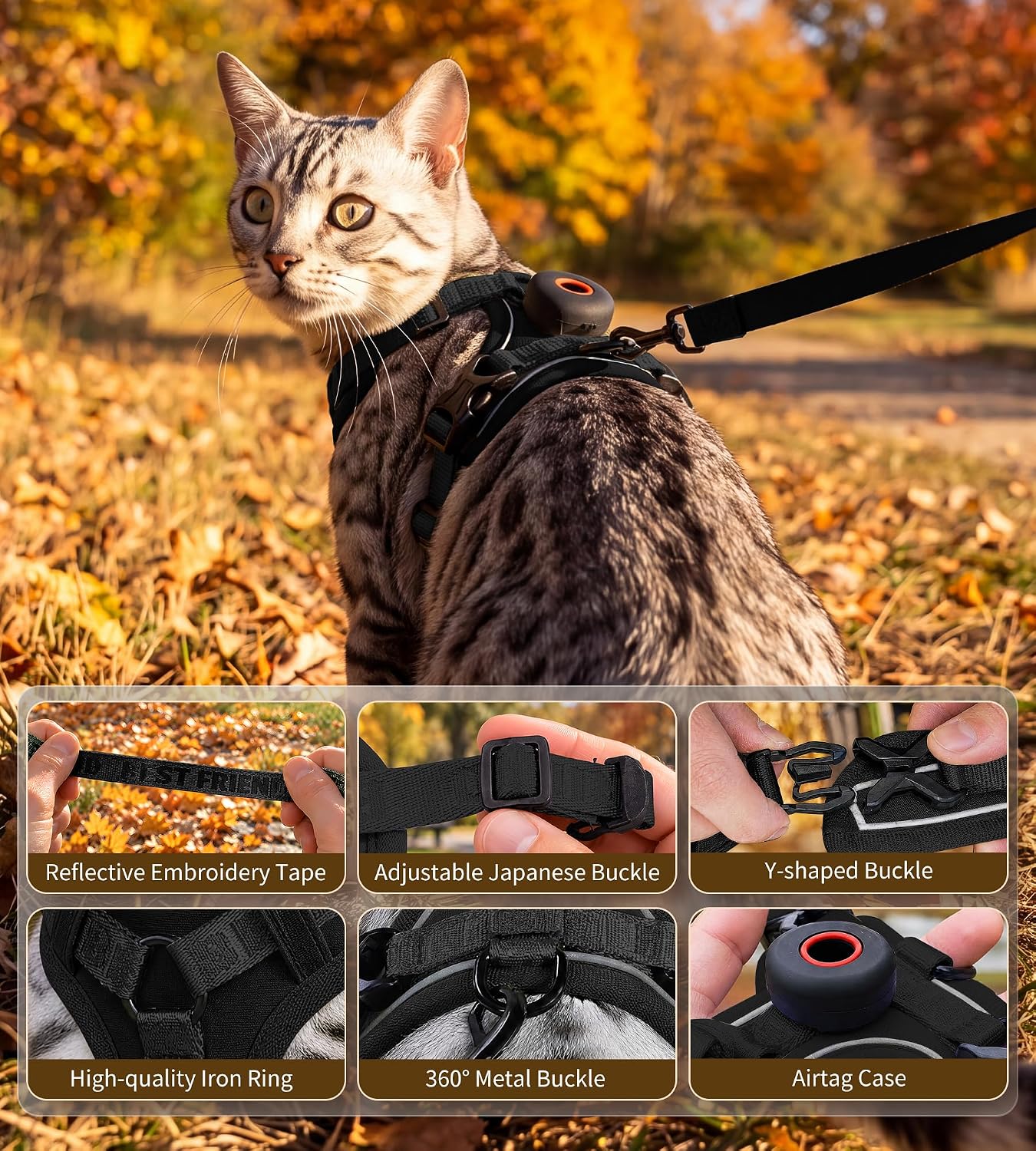 Thumbnail 6 de Cat Harness and Leash Set with 5-Foot Leash