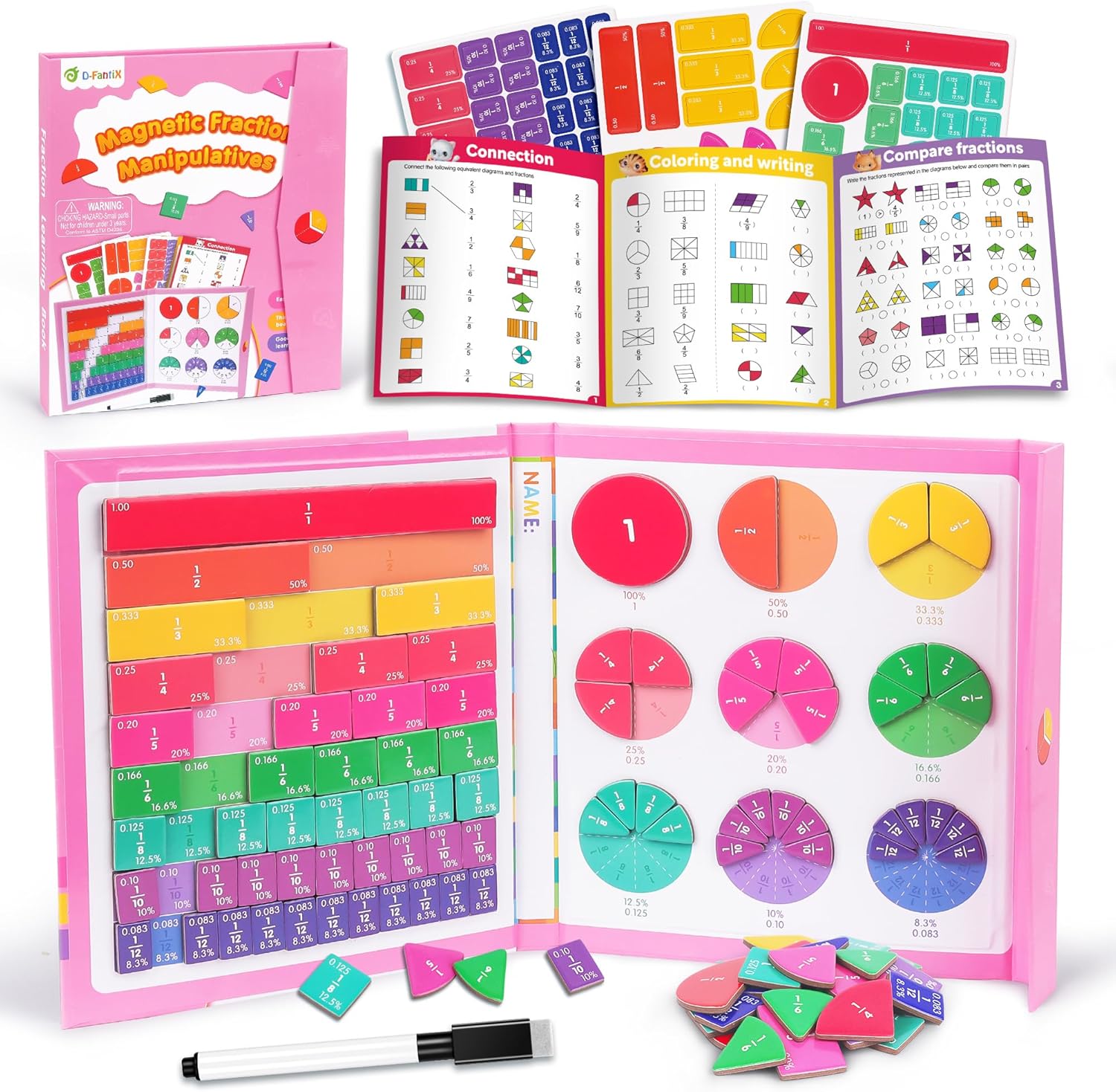 Detalle de D-FantiX magnetic fraction puzzle set
