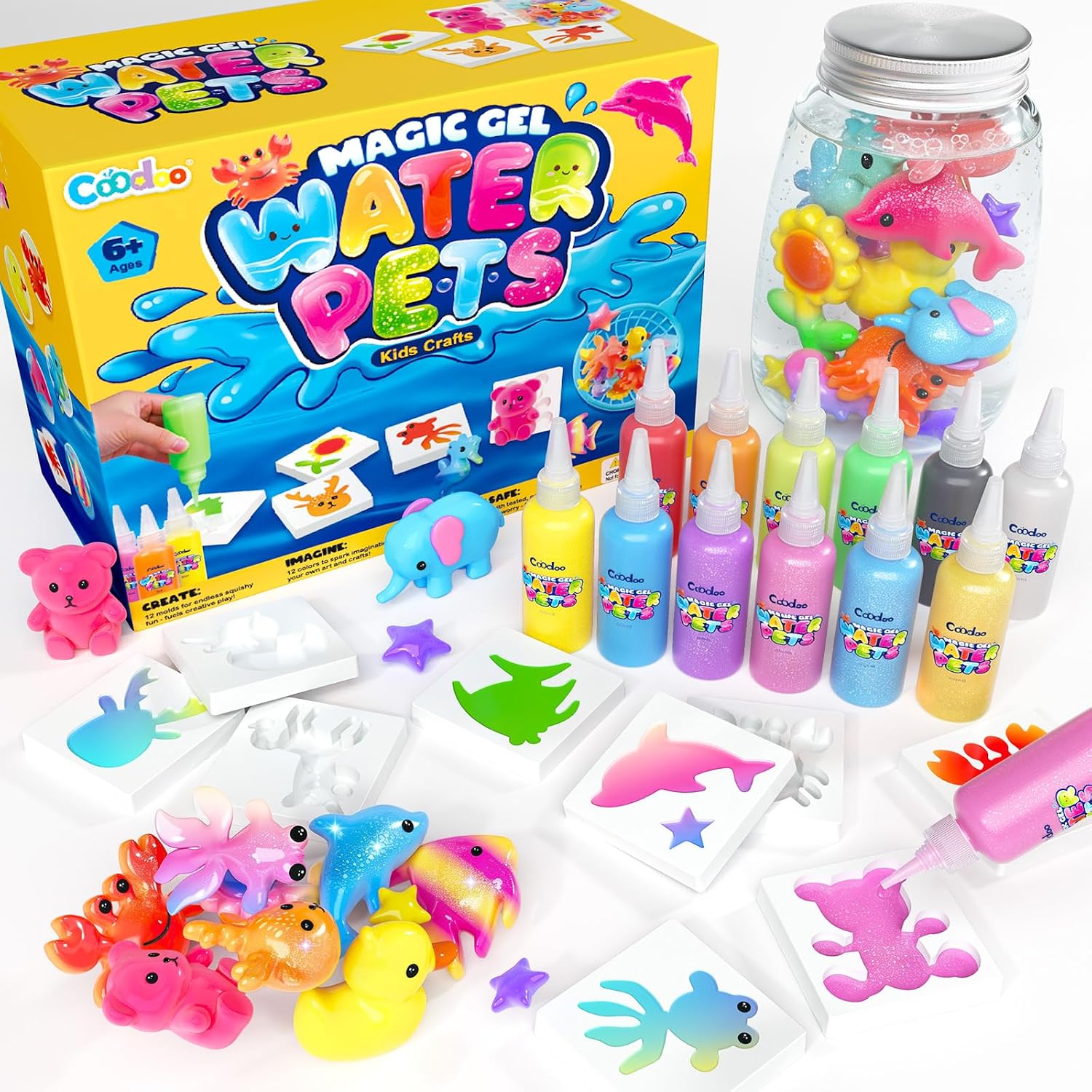Detalle de Coodoo Aqua Gelz Set: Juguete de Gel de Agua Mágico 3D DIY