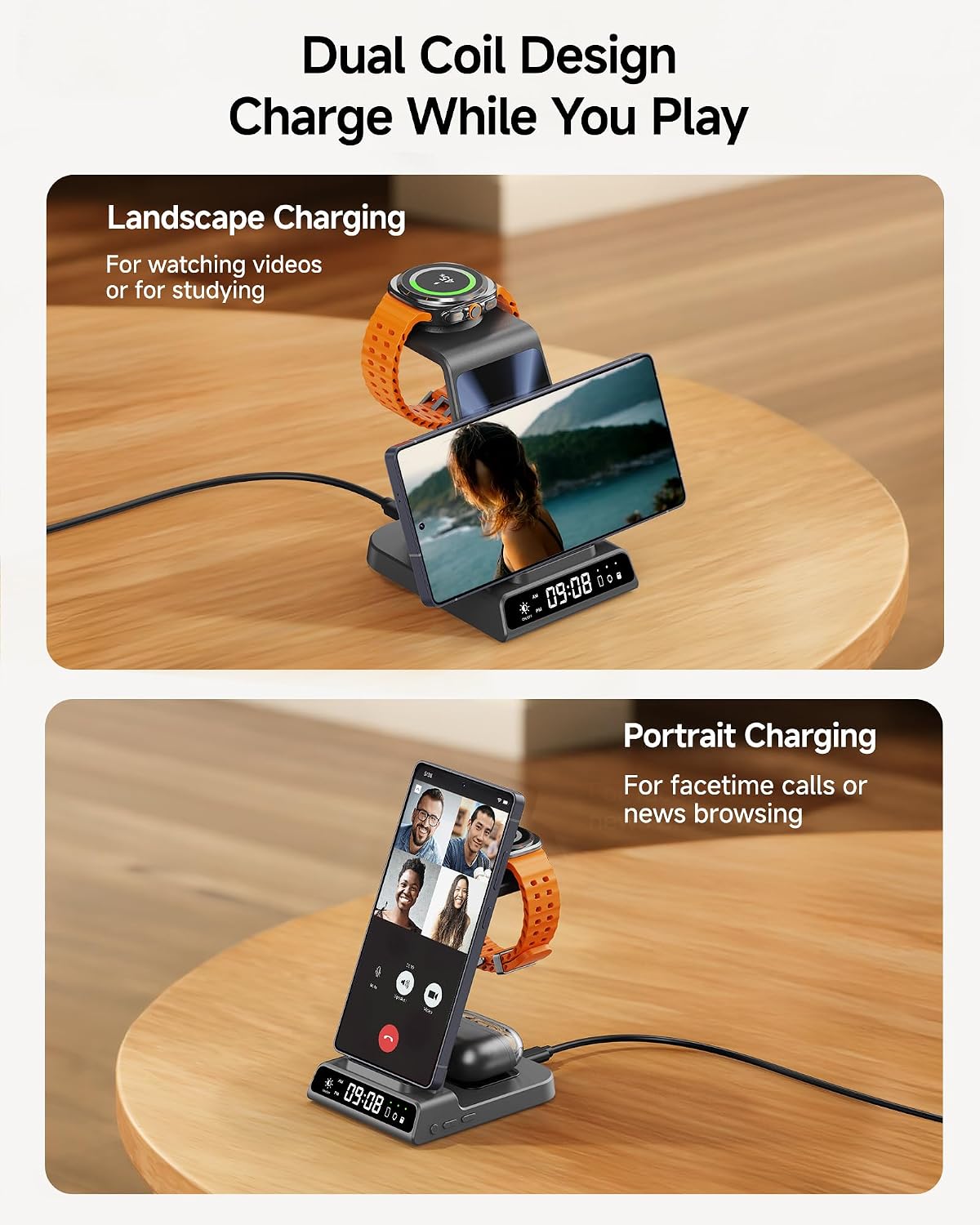 Thumbnail 3 de Samsung 3-in-1 Wireless Charger with Clock