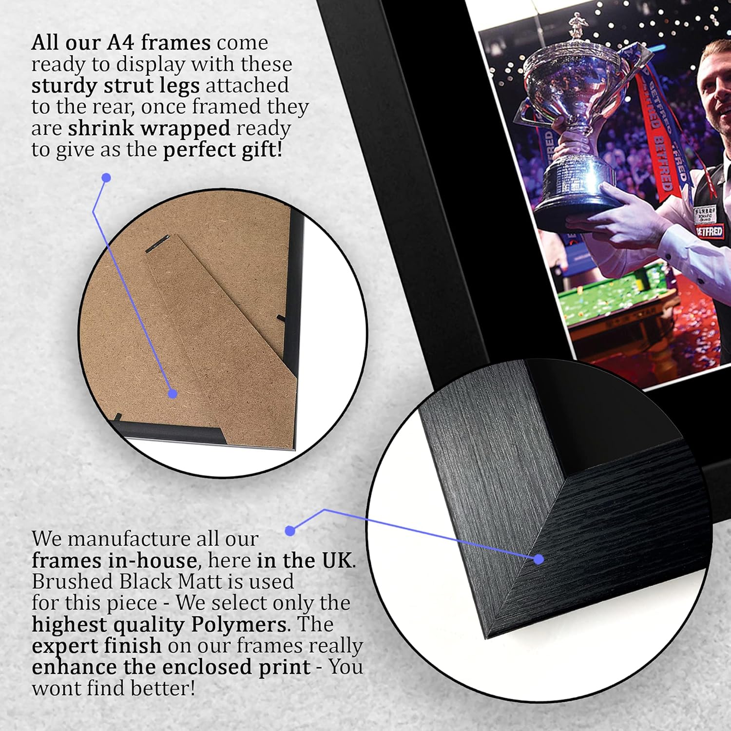 Thumbnail 6 de HWC Trading FR A4 Judd Trump signed snooker print (framed) for WST memorabilia fans