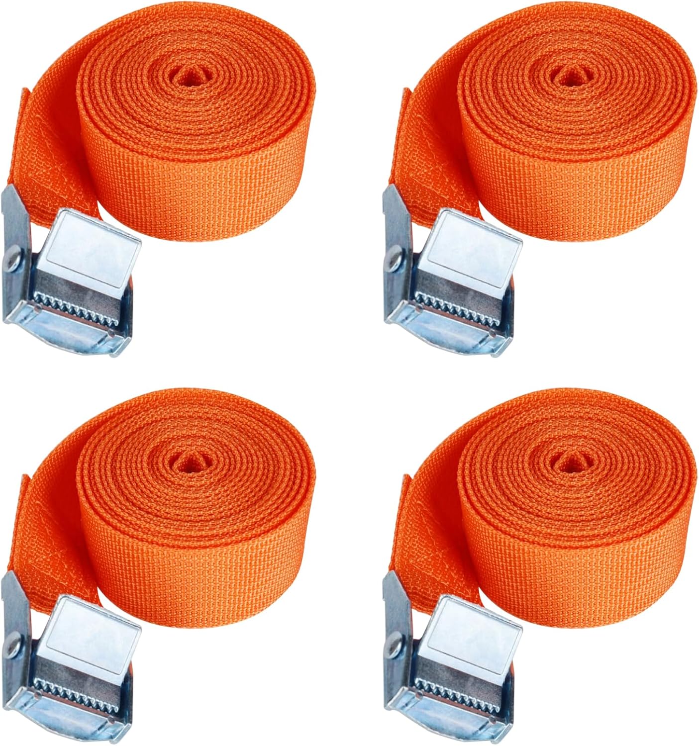 Detalle de Bailinks 4 Pack Ratchet Tie Down Straps 1.5m x 25mm – Heavy Duty, Orange