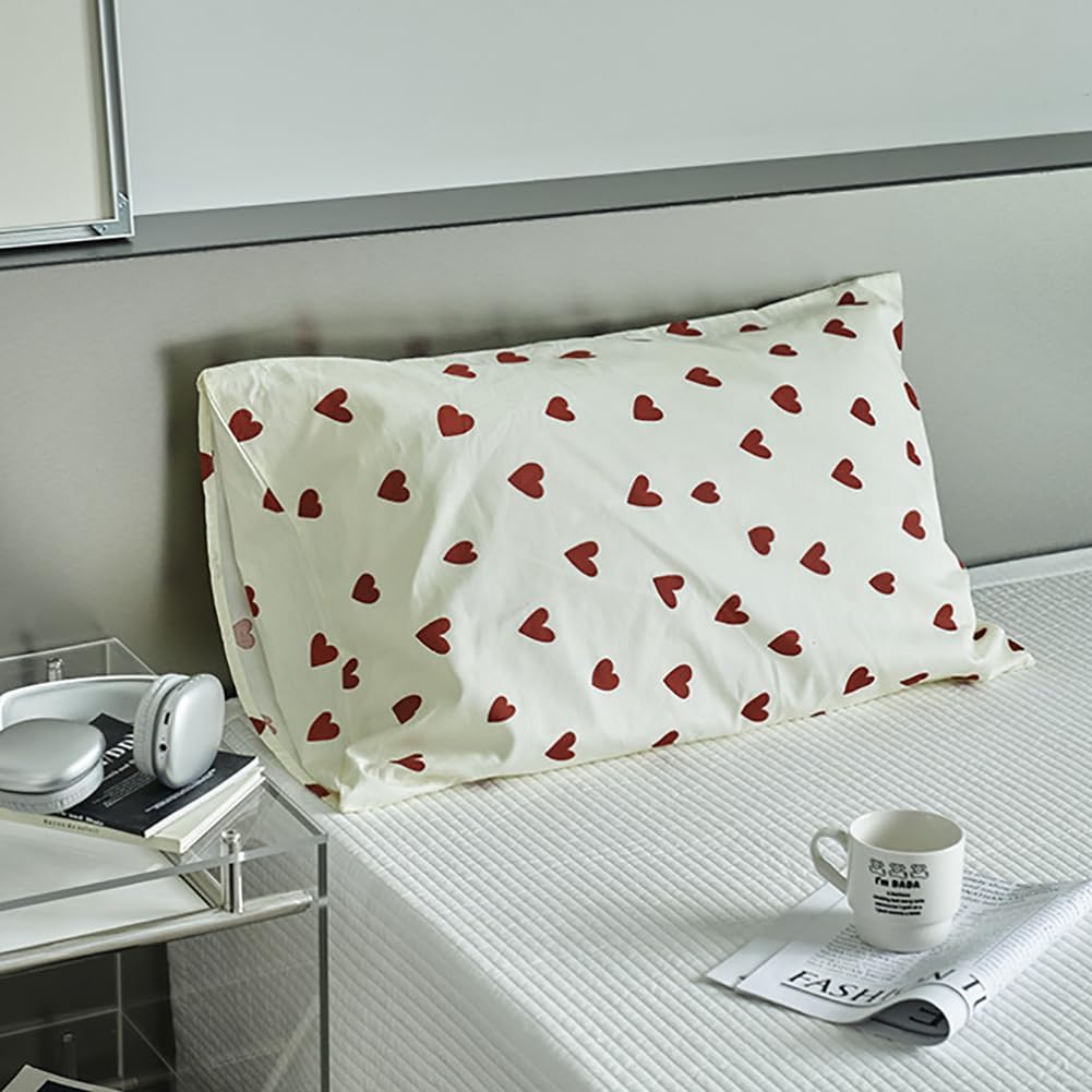 Thumbnail 6 de Michorinee Housse de Couette Cœur 220x240 Rouge avec 2 Taies d'oreiller 65x65 cm – Parure de Lit Rouge et Blanche en Microfibre