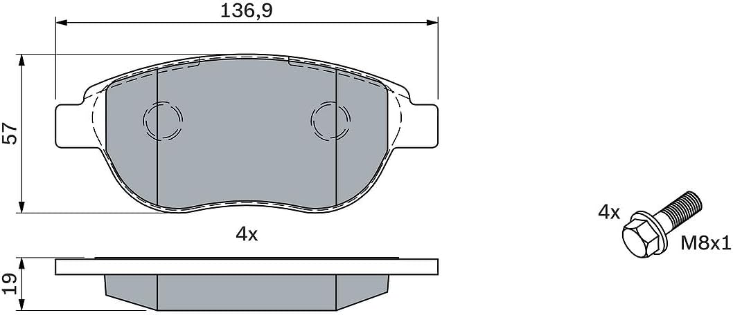 Detalle de Bosch BP375 – Plaquettes de Frein Avant pour Voiture | Qualité Bosch