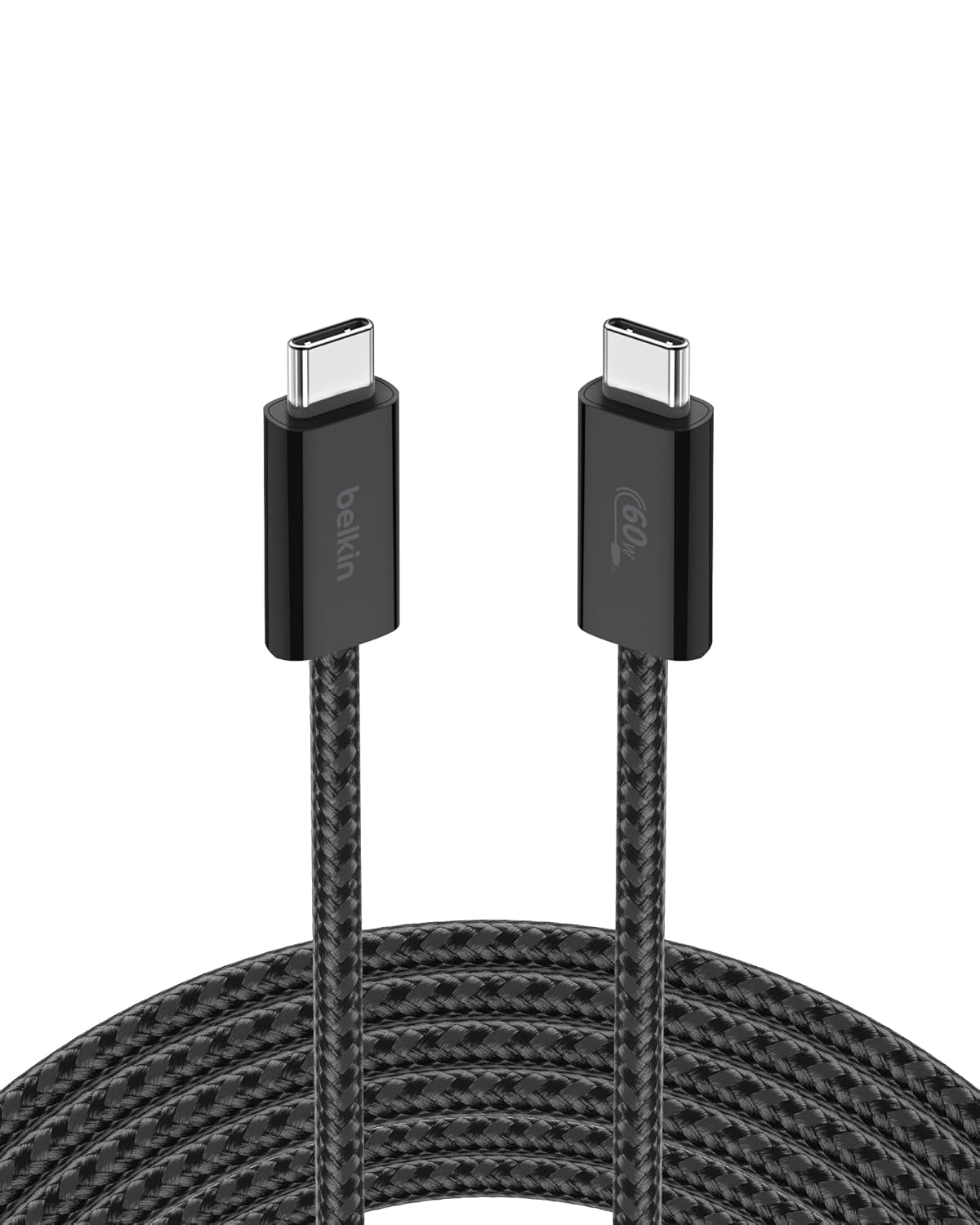 Detalle de Belkin BoostCharge USB-C to USB-C Cable, 9.9 ft, 60W — Braided, Flexible, Black