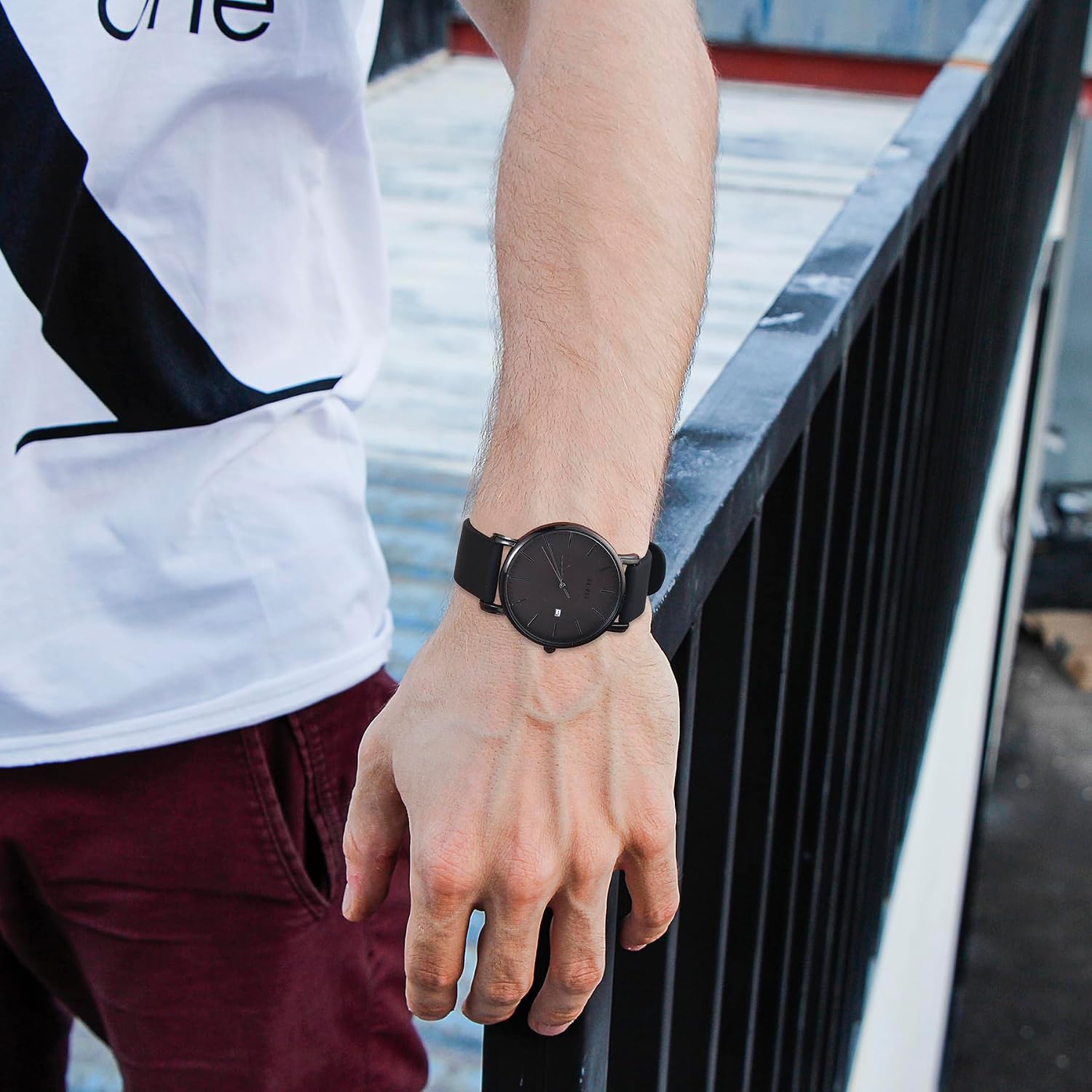 Thumbnail 6 de BUREI Reloj de Hombre Minimalista Ultra Delgado
