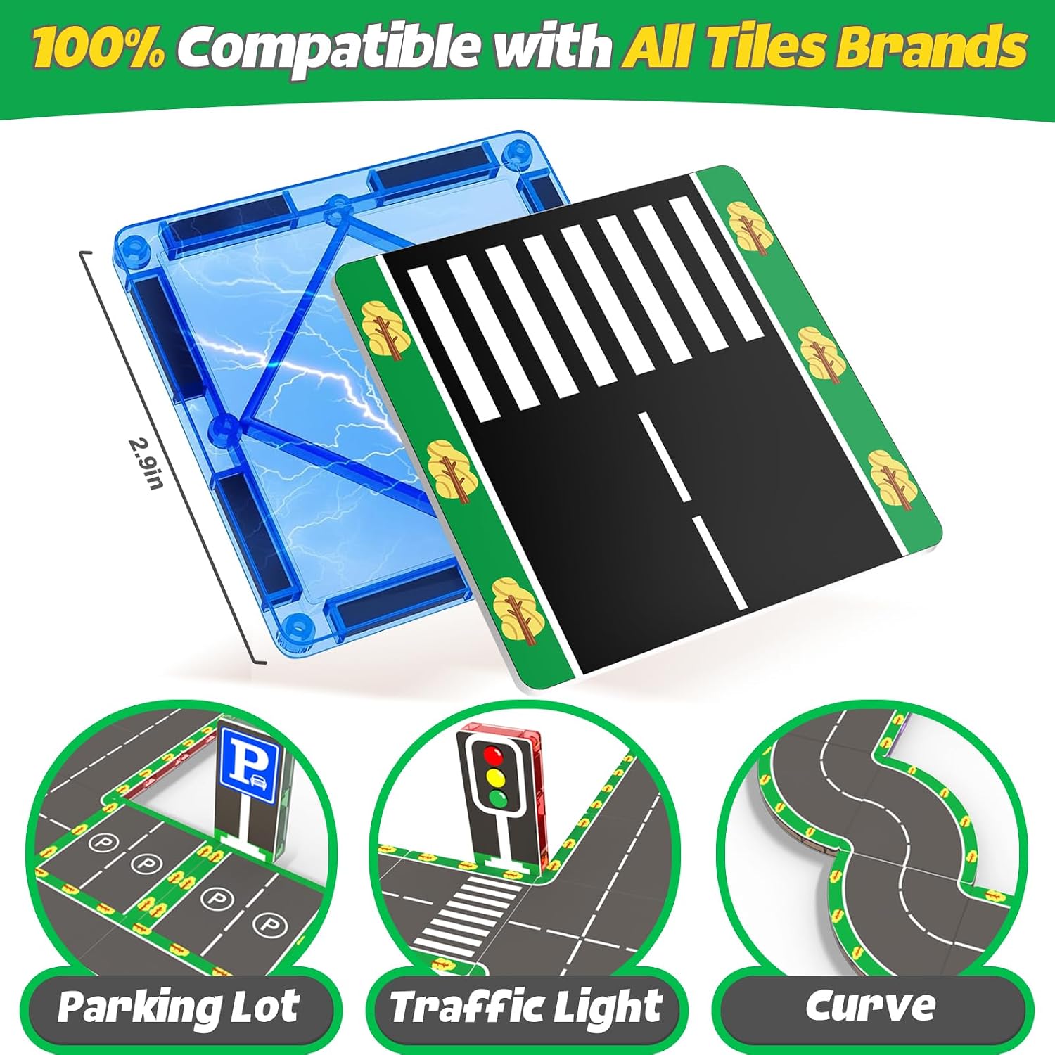 Detalle 2 de 64PCS Magnetic Tiles 64-piece STEM add-on set 🧩