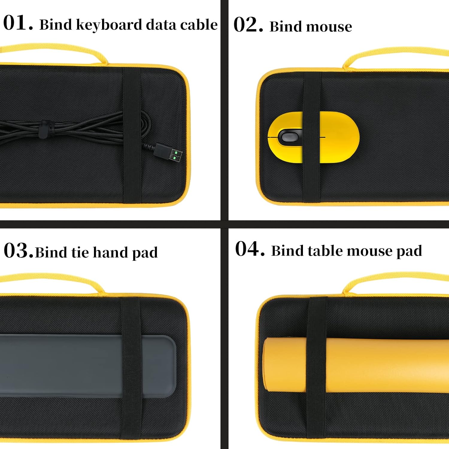 Thumbnail 6 de co2CREA 20224131531 Hard Case for Logitech POP Keys Keyboard, Black/Yellow
