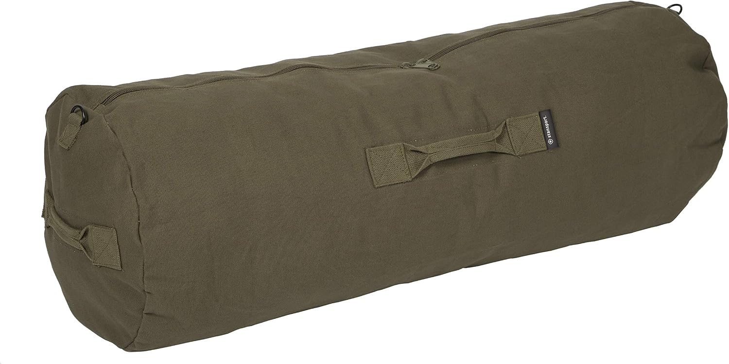 StanSport torba marynarska z płótna bawełnianego, oliwkowa, 127 × 45 × 45 cm