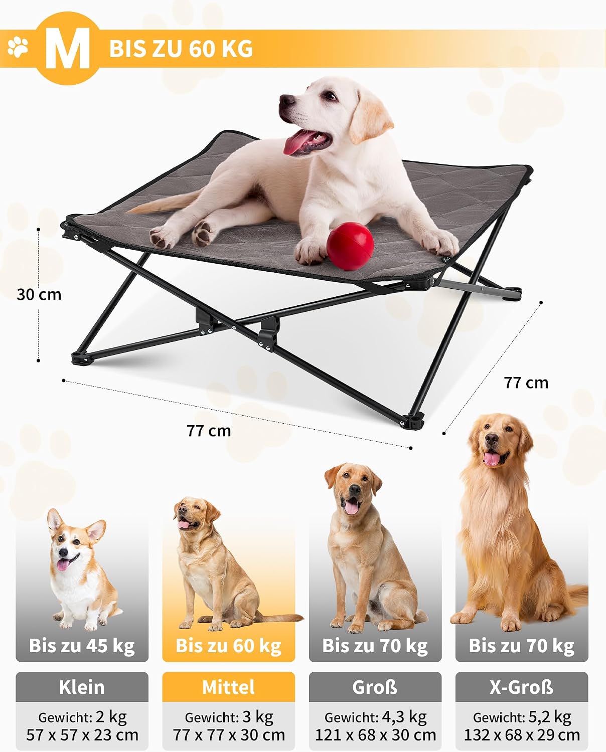 Detalle 2 de KingCamp Hundebett 77 x 77 x 30 cm