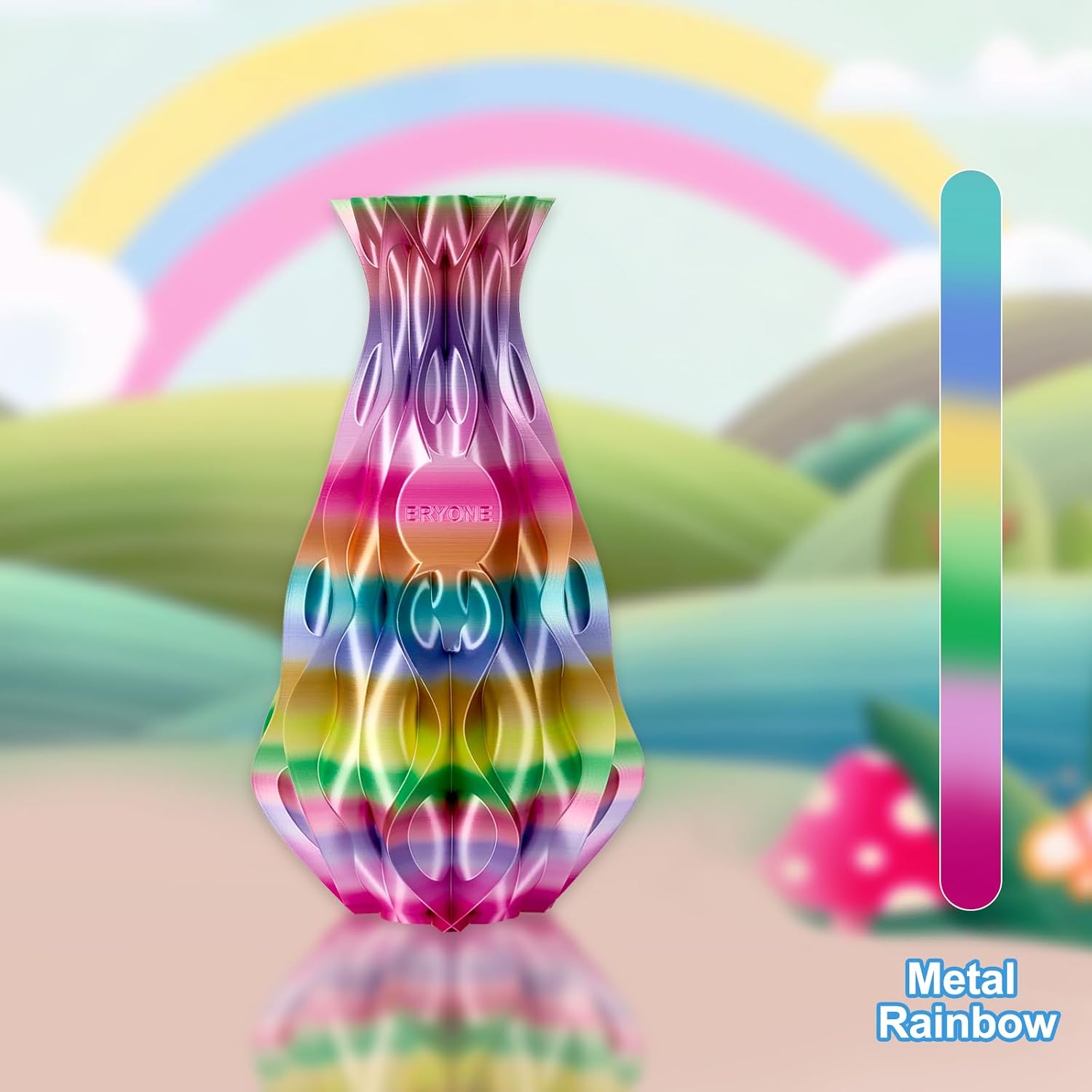 Thumbnail 1 de ERYONE EUMRP Silk Rainbow PLA Filament, 1.75 mm, 1 kg, Metallic Multicolor