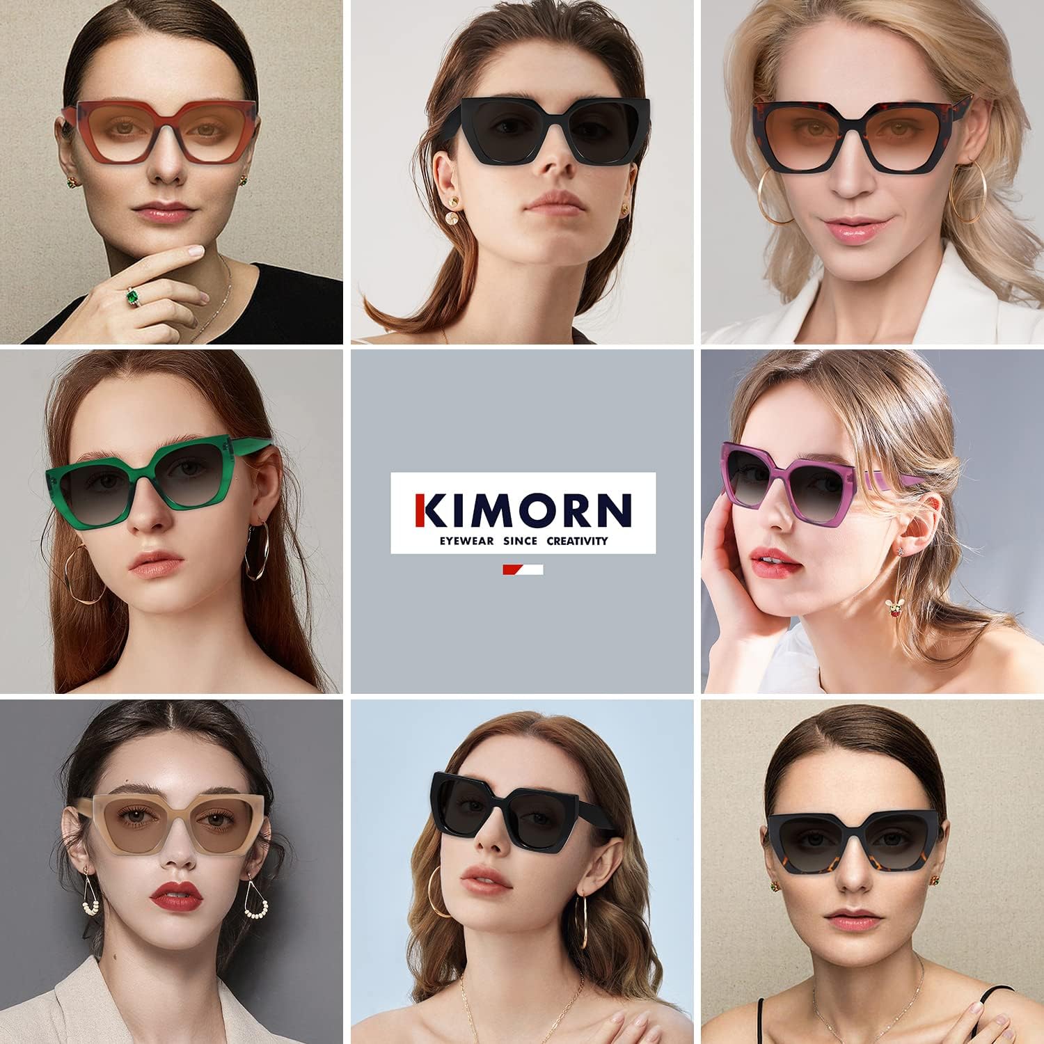 Thumbnail 1 de Kimorn Vision Retro Oversize Sunglasses – UV400 Protection for Everyday Style