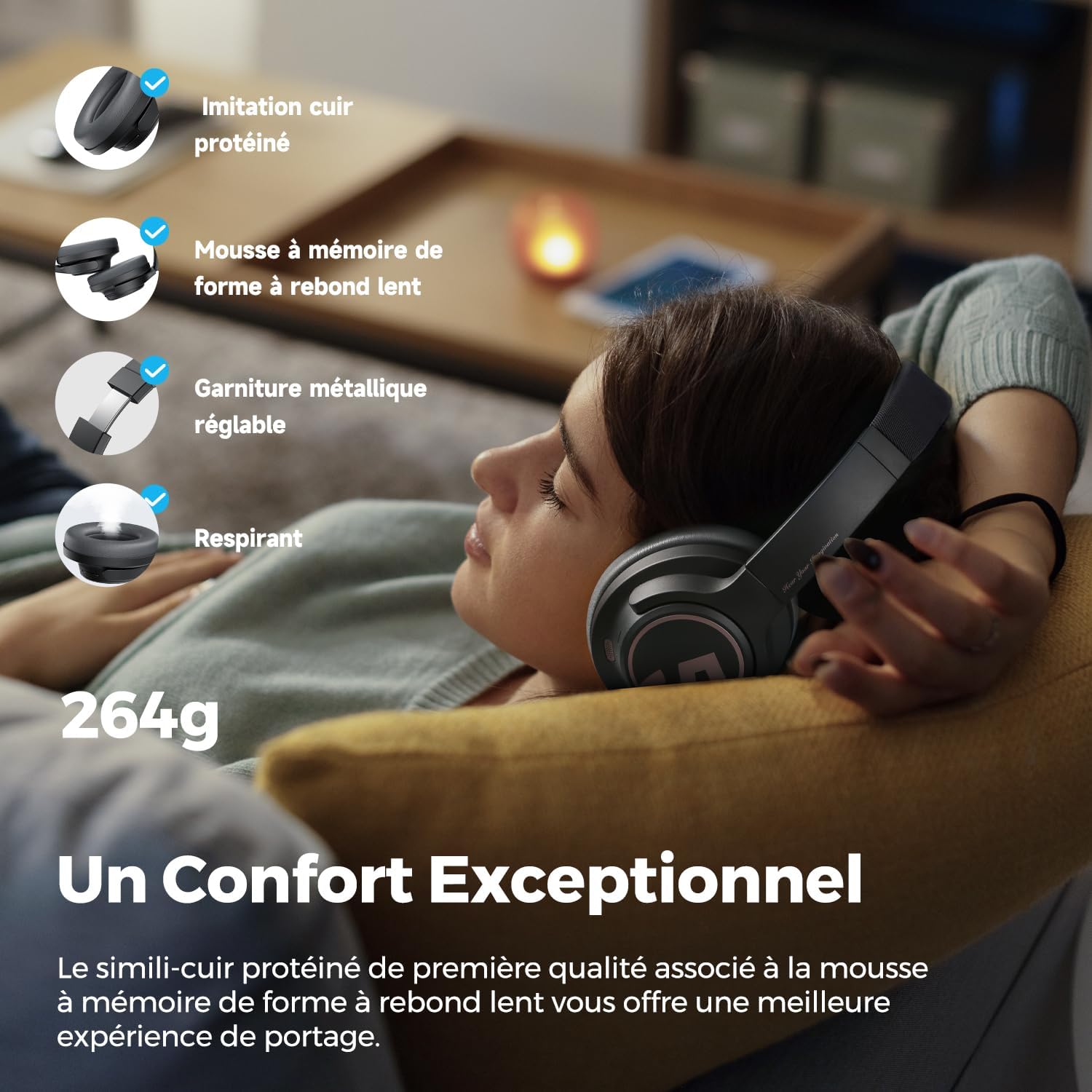 Thumbnail 4 de SoundPEATS Space : casque sans fil ANC hybride, autonomie remarquable et mode jeu multipoint