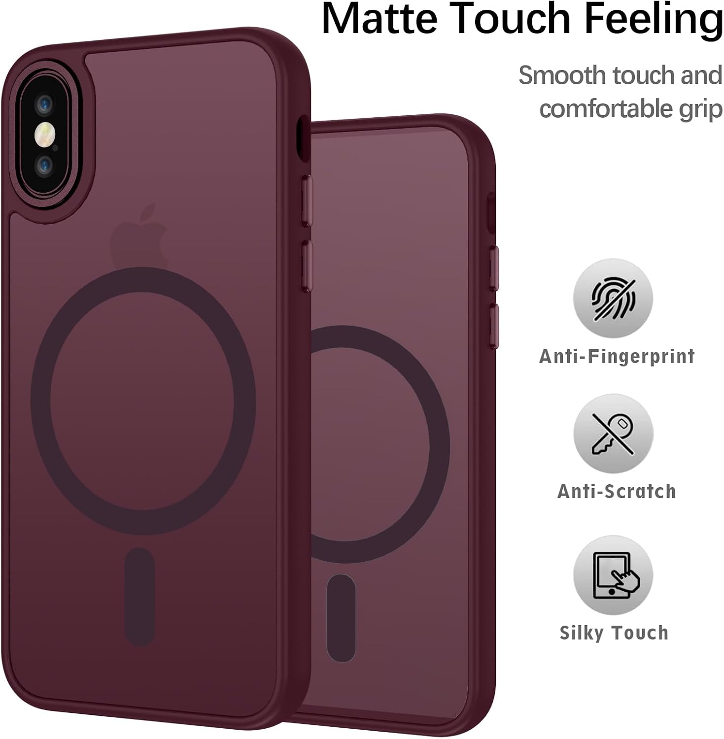 Detalle 2 de YUANDMI Cover Magnetica per iPhone XS: Custodia Opaca e Ultra-Sottile con MagSafe